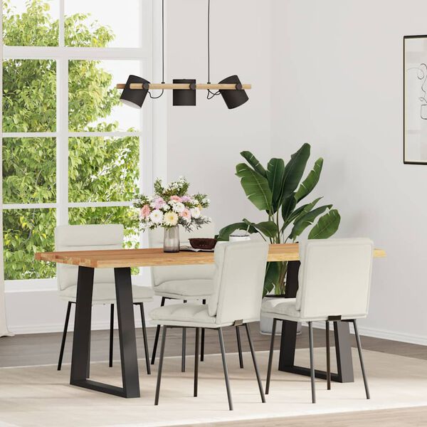 vidaXL Chaises à manger lot de 4 Crème Velours