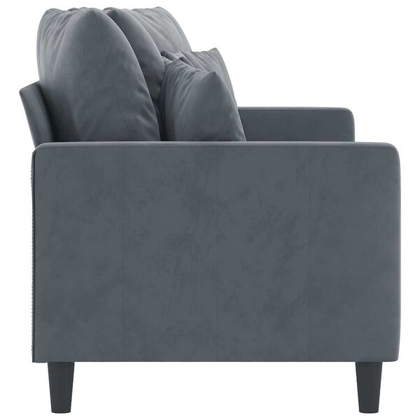 vidaXL Canap&eacute; &agrave; 2 places Gris fonc&eacute; 140 cm Velours