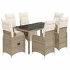 vidaXL Ensemble de bistro de jardin 7 pcs coussins marron poly rotin