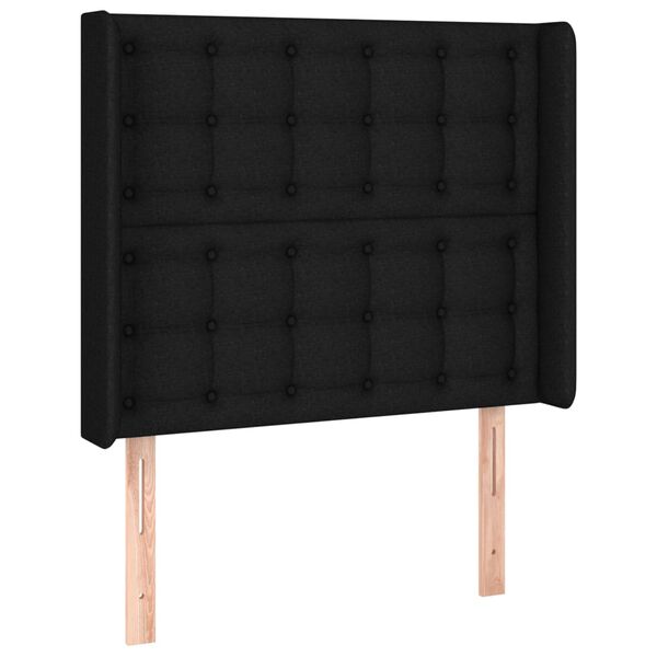 vidaXL T&ecirc;te de lit &agrave; LED Noir 103x16x118/128 cm Tissu
