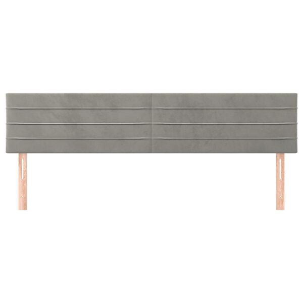 vidaXL T&ecirc;tes de lit Gris clair 160x5x78/88 cm Velours