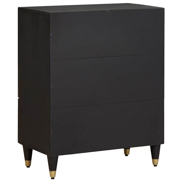 vidaXL Buffet Noir 60 x 33 x 75 cm Bois de mangue massif
