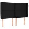 vidaXL T&ecirc;te de lit avec oreilles Noir 147x23x118/128 cm Tissu