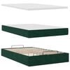 vidaXL Cadre de lit ottoman avec matelas vert fonc&eacute; 120x190 cm velours