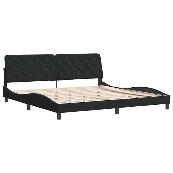 vidaXL Cadre de lit sans matelas noir 200x200 cm velours