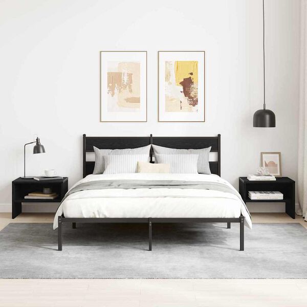 vidaXL Cabinet de chevet Ch&ecirc;ne noir 40 x 40 x 30 cm Bois d'ing&eacute;nierie