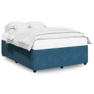 vidaXL Cadre de lit sans matelas bleu 160x200 cm velours