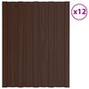 vidaXL Panneau de toiture 12 pcs Marron 60 x 45 cm Acier galvanis&eacute;
