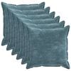 vidaXL Housse de coussin 6 pcs HOUTEN Bleu 80 x 80 cm Tissu Chenille