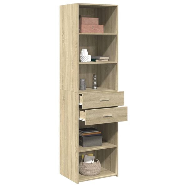 vidaXL Buffet haut chêne sonoma 50x42,5x185 cm bois d'ingénierie