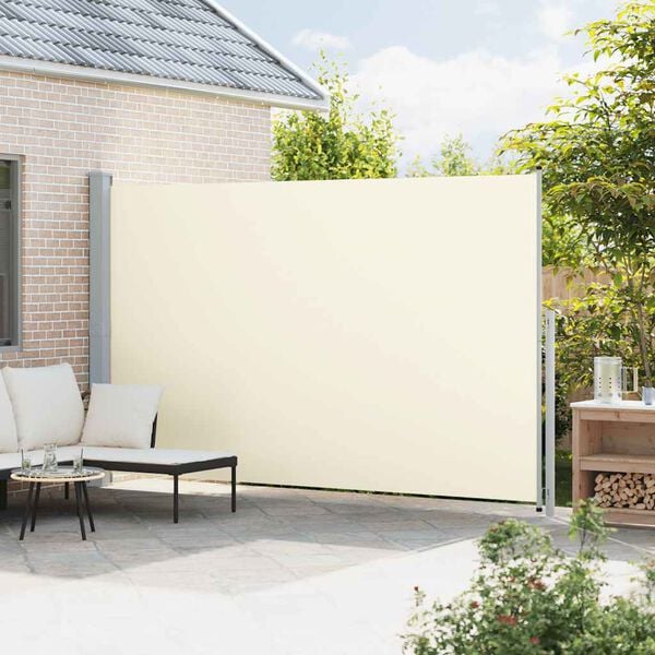 vidaXL Auvent lat&eacute;ral r&eacute;tractable de patio 220x500 cm Cr&egrave;me