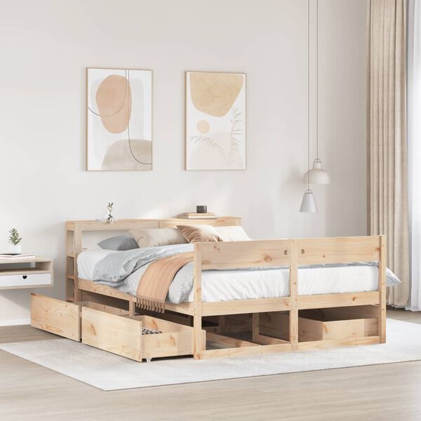 vidaXL Cadre de lit sans matelas 140x200 cm bois massif de pin