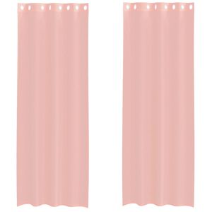 vidaXL Rideaux en voile avec &oelig;illets 2 pcs rose 140x260 cm