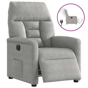 vidaXL Fauteuil inclinable &eacute;lectrique gris clair tissu microfibre
