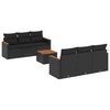 vidaXL Salon de jardin 7 pcs avec coussins noir r&eacute;sine tress&eacute;e