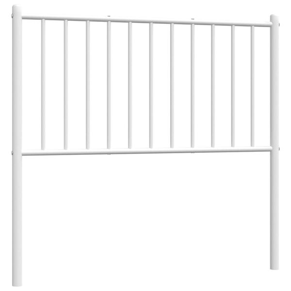 vidaXL T&ecirc;te de lit de remplacement m&eacute;tal blanc 90 cm