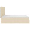 VidaXL Cadre de lit ottoman avec matelas cr&egrave;me 200x200cm tissu