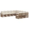 vidaXL Ensemble de canap&eacute; de jardin 11 pcs Beige polyrotin