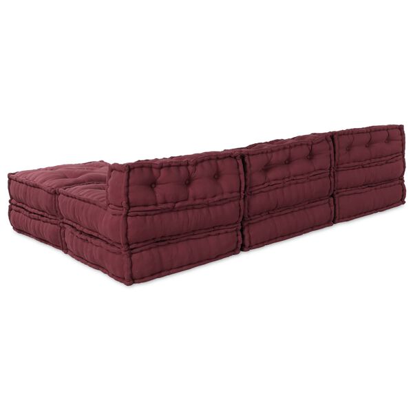 vidaXL Canapé modulaire 4 pcs Marron tissu
