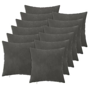 vidaXL Coussin avec oreiller HEERLEN 12 pi&egrave;ces Gris fonc&eacute; Velours