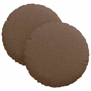 vidaXL Coussins de si&egrave;ge 2 pcs Marron &Oslash;30 x 13 cm tissu