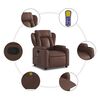 vidaXL Fauteuil de massage inclinable Marron Similicuir