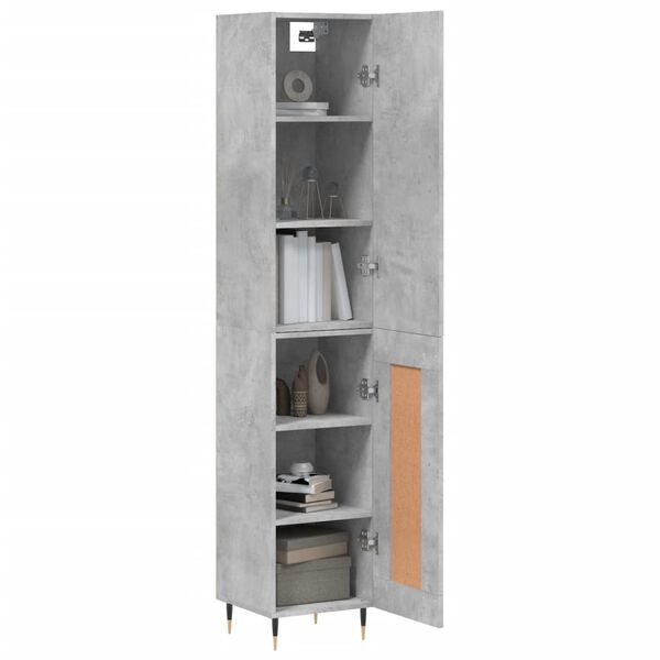 vidaXL Buffet haut Gris b&eacute;ton 34,5x34x180 cm Bois d'ing&eacute;nierie