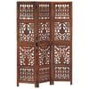 vidaXL Cloison de s&eacute;paration 3 panneaux Marron 120x165cm Bois manguier