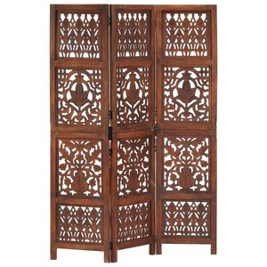 vidaXL Cloison de s&eacute;paration 3 panneaux Marron 120x165cm Bois manguier