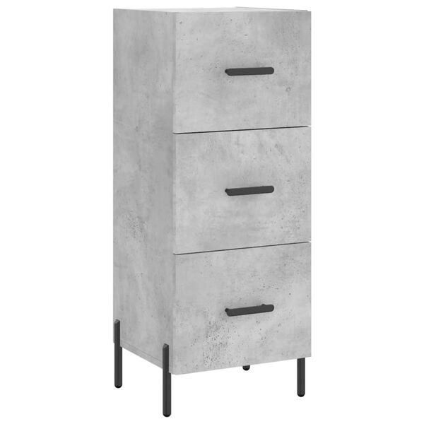 vidaXL Buffet Gris béton 34,5x34x90 cm Bois d'ingénierie