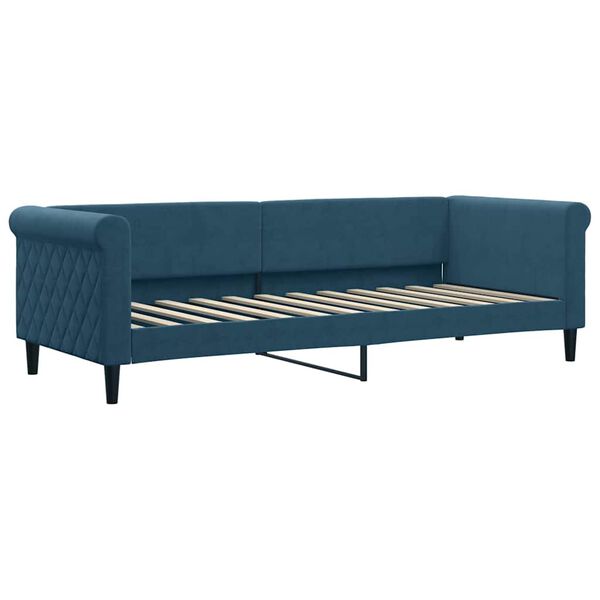 vidaXL Lit de jour avec lit gigogne et matelas bleu 80x200 cm velours