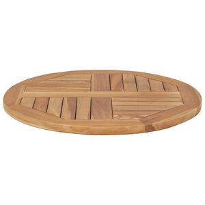 vidaXL Dessus de table Bois de teck solide Rond 2,5 cm 60 cm