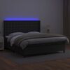 vidaXL Sommier à lattes de lit matelas LED Noir 160x200cm Similicuir