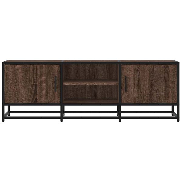 vidaXL Meuble TV chêne marron 120x35x41 cm bois d'ingénierie et métal