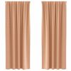 vidaXL Rideaux occultants avec anneaux 2 pcs Marron Clair 225 x 140 cm