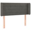 vidaXL T&ecirc;te de lit avec oreilles Gris fonc&eacute; 93x16x78/88 cm Velours