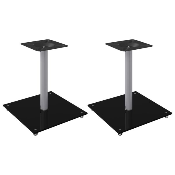 vidaXL Supports de haut-parleurs 2 pcs noir et argenté 1 pilier