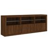 vidaXL Buffet avec lumi&egrave;res LED ch&ecirc;ne marron 181,5x37x67 cm