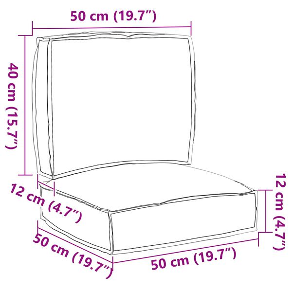 vidaXL Set de coussins de palette 2 pcs Crème Tissu Oxford