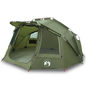 vidaXL Tente de p&ecirc;che 5 personnes vert olive imperm&eacute;able