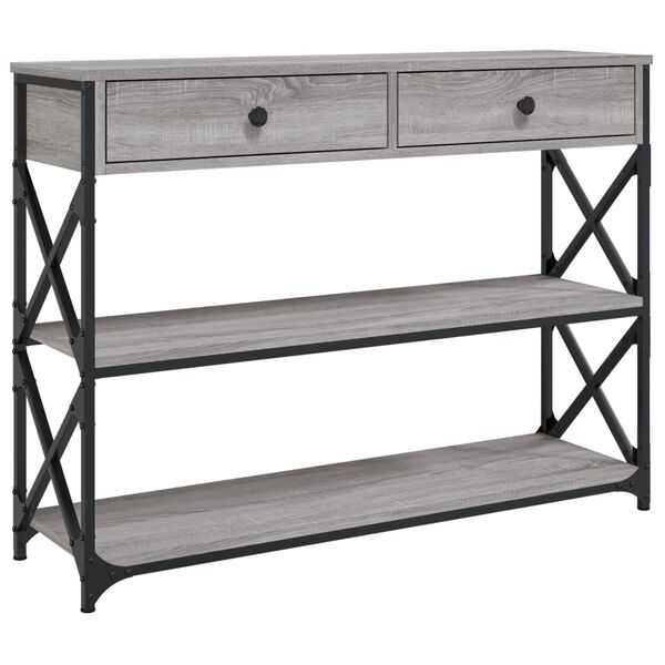 vidaXL Table console sonoma gris 100x28x75 cm bois d'ingénierie