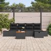 vidaXL Ensemble de canap&eacute; de jardin 6 pcs Noir Poly rotin