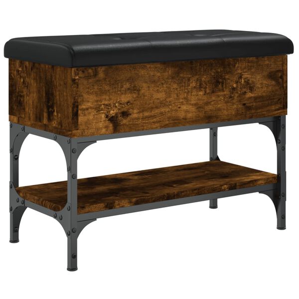 vidaXL Banc &agrave; chaussures ch&ecirc;ne fum&eacute; 62x32x45 cm bois d'ing&eacute;nierie