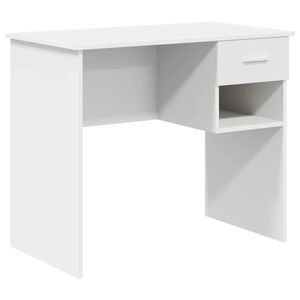 vidaXL Bureau avec tiroir Blanc 90 x 49 x 75 cm Bois d'ing&eacute;nierie