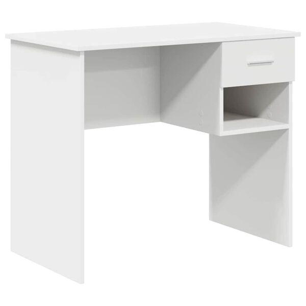 vidaXL Bureau avec tiroir Blanc 90 x 49 x 75 cm Bois d'ingénierie