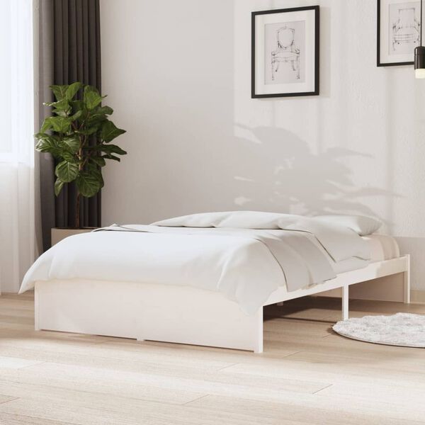 vidaXL Cadre de lit sans matelas blanc bois massif 120x200 cm