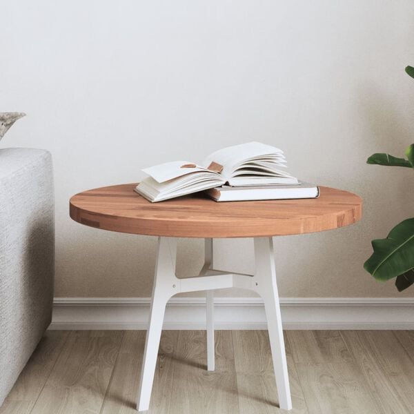vidaXL Dessus de table &Oslash;50x2,5 cm rond bois massif de h&ecirc;tre