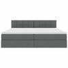 vidaXL Lit avec rangement et matelas Gris fonc&eacute; 200 x 200 cm