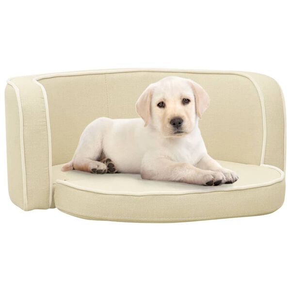vidaXL Canap&eacute; pliable pour chien Cr&egrave;me 76x71x30 cm Coussin lavable