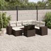 vidaXL Salon de jardin 8 pcs avec coussins marron r&eacute;sine tress&eacute;e
